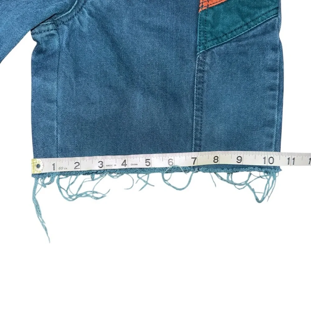 VTG 80 90s Major Damage Patchwork Denim Shorts Sz 22 Rare Y2K Hip Hop Streetwear